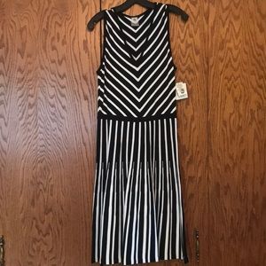 Black and white stripped long dress